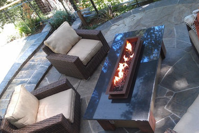 Custom Fire Table and Kiva Patio