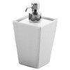 Square Faux Leather and Ceramic Soap Dispenser, Wenge