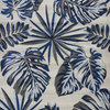HomeRoots 8'x11' Grey Blue Machine Woven Tropical Leaves Indoor Area Rug