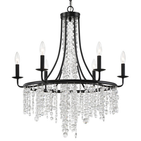 Gabrielle 6-Light Matte Black Chandelier