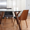 LumiSource Gianna Dining Chair, Walnut and Gray