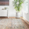Ocean, Rust Printed Polyester Layla Area Rug by Loloi II, 7'-6"x9'-6"