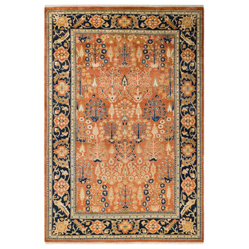 Eclectic, One-of-a-Kind Hand-Knotted Area Rug Orange, 6'1"x9'0"
