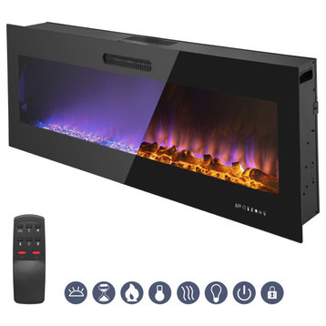 LED Electric Fireplace Insert and Wall Mounted Fireplace, 60"