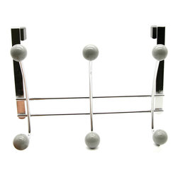 Evideco - Over-the-Door 6-Hook Rack Color: Gray - Wall Hooks