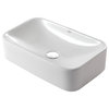 Elavo Ceramic Rectangle Vessel White Sink, PU Drain Chrome