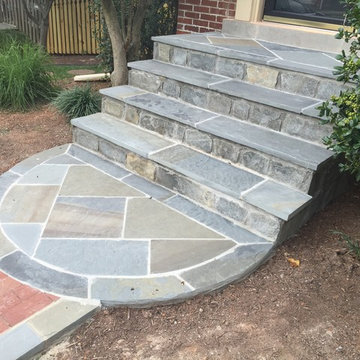 Flagstone Walkway in Bethesda, Custom Border Design & Diamond Pattern