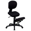 MFO Mobile Ergonomic Kneeling Posture Task Chair in Black Fabric with Back