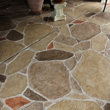 Patio Cover in Houston TX with stamped concrete