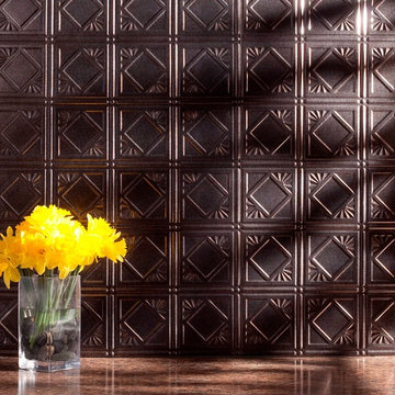 Fasade Traditional 4 Backsplash Panel in Smoked Pewter