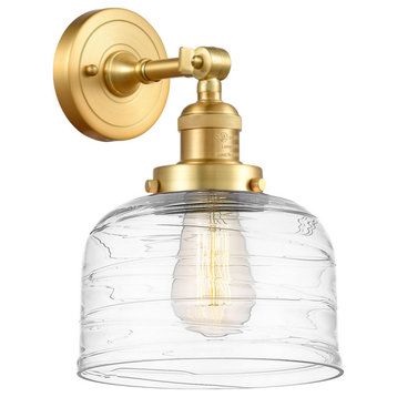 Innovations Bell 1-Light Large Wall Sconce 203-SG-G713, Satin Gold