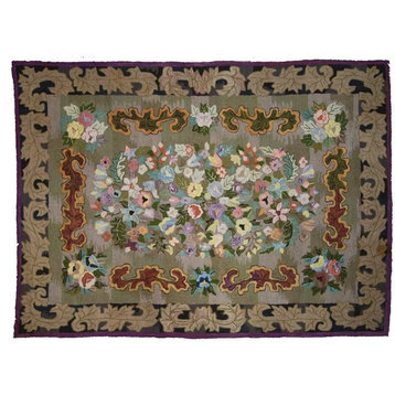 Antique American Hooked Rug, 08'09 X 11'10