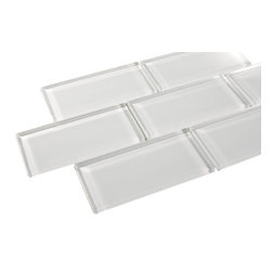 White Glossy Subway Glass Mosaic Tiles - Home Accessories & Decor