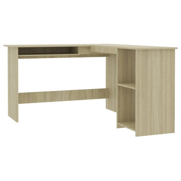 vidaXL Corner Desk L-Shaped Home Office Computer Desk Sonoma Oak Engineered Wood