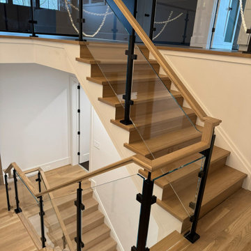 Project #132 | White Oak Staircase with Glass Balustrade
