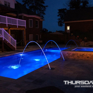 Fiberglass Pool 16' x 41' with 9' x 9' Spa