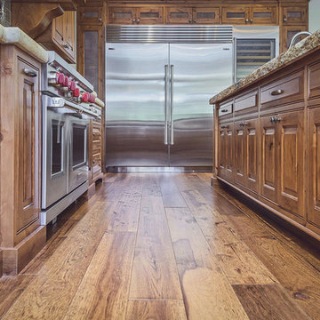 Custom Hand-Scraped Hickory Floor in Cupertino California