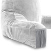 Medium Husband Pillow Light Gray Reading Pillow Removable Neck Roll and Cover