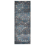 Jaipur Living - Vibe Izar Trellis Blue and Red Area Rug, Blue and White, 3'x8' - The Borealis is a stellar study in color, movement, and texture. The Izar rug melds traditional motifs with a brilliant blue, white, and gray colorway for a contemporary expression of style. Made of durable polypropylene, this vibrant power-loomed rug is easy-care and perfect for high-traffic rooms in the home.