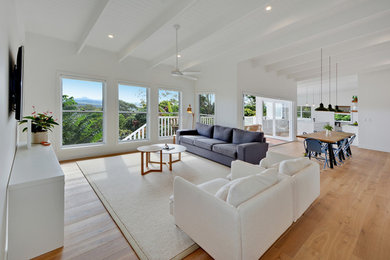 Design ideas for a modern living room in Sunshine Coast.