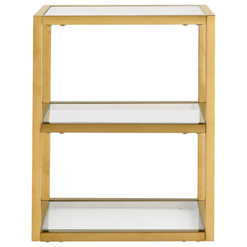 Pierre 16"x20"x10" Wall-Mounted Linen Cabinet, Brushed Gold