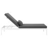 Pemberly Row  Patio Chaise Lounge in White and Charcoal