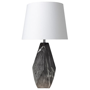 Henley Table Lamp by Surya, Marbled Base/White Shade