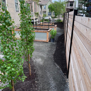 Urban Yard Rebuild with Gravel Paths + Privacy Fence – Downtown Minneapolis