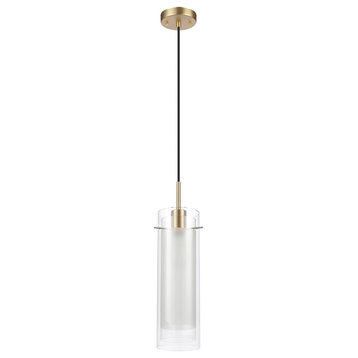 Sydney 1-Light Matte Brass Pendant Lighting with Clear Glass Shade