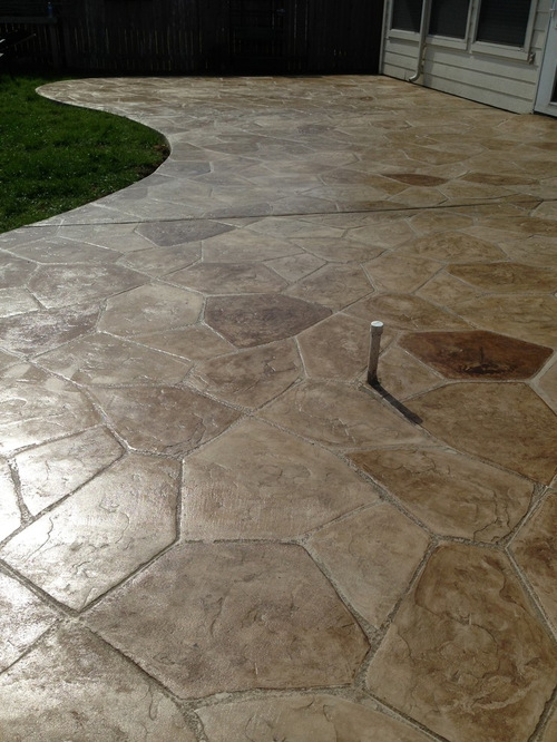 Stamped Flagstone Concrete Patio Houzz Saveemail