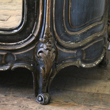 19th Century Louis XV Style French Polychromed Armoire