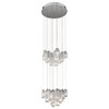 Zanne 30LT 2-Tier Pendant/Chandelier Chrome and Hand-Formed Clear Glass
