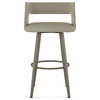 Amisco Marvin Swivel Stool, Greige Faux Leather/Gray Metal, Counter Height