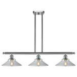 Innovations Lighting - Orwell 3-Light LED Island Light, Brushed Satin Nickel, Glass: Clear - A truly dynamic fixture, the Ballston fits seamlessly amidst most decor styles. Its sleek design and vast offering of finishes and shade options makes the Ballston an easy choice for all homes.
