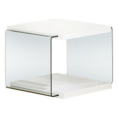 24 Inch Table Side And End Tables Houzz All In One Furniture Modern High Gloss White Gl End Table Side Tables And