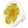 Yellow Hibiscus Ceramic Cabinet Drawer Knob