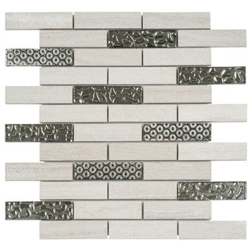Modket White Oak Gray Marble Stone Deco Mosaic Tile Kitchen Backsplash TDH134MO