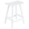 WestinTrends 2PC 24" Outdoor Adirondack Backless Counter Stool Set, White