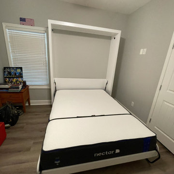 Custom Built Vertical Queen Size Murphy Bed with Desk Combination