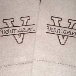 Linen Guest Towel with Name Monogram - Towels