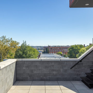 Williamsburg Townhouse - Lower Roof Deck with Stair to Upper Roof Deck