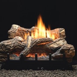 Rustic Indoor Fireplaces Flint Hill Gas Log Set With Burner