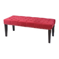 50 Most Por Red Bedroom Benches For 2019 Houzz Markelo Velvet Bench Deep Red