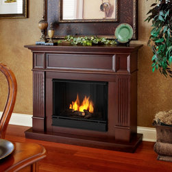 Real Flame Mahogany Camden Convertible Gel Fireplace - Indoor Fireplaces