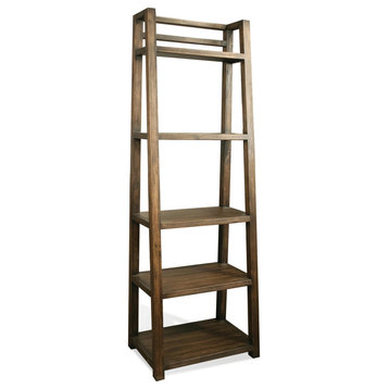 Riverside Furniture Perspectives Leaning Bookcase, Brushed Acacia