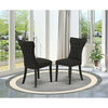 East West Furniture Gallitin 41" Fabric Dining Chairs in Black (Set of 2)