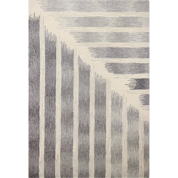 Bashian Greenwich Moses 3'9" x 5'9" Area Rug in Ivory and Gray