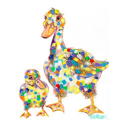 Ducky and Duck | Duck Pair Painting - Paintings