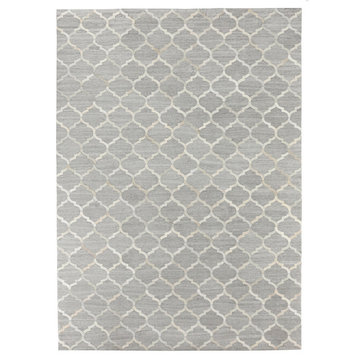 Cordova Natural Hide Rug, Silver and Ivory, 11'6"x14'6"
