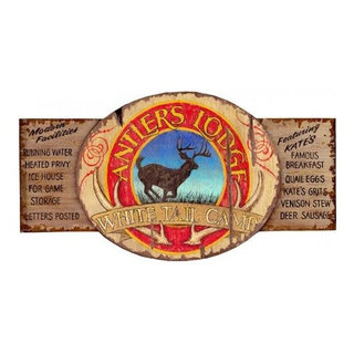 Vintage Hunting Signs - Rainy River Lodge Rustic Sign